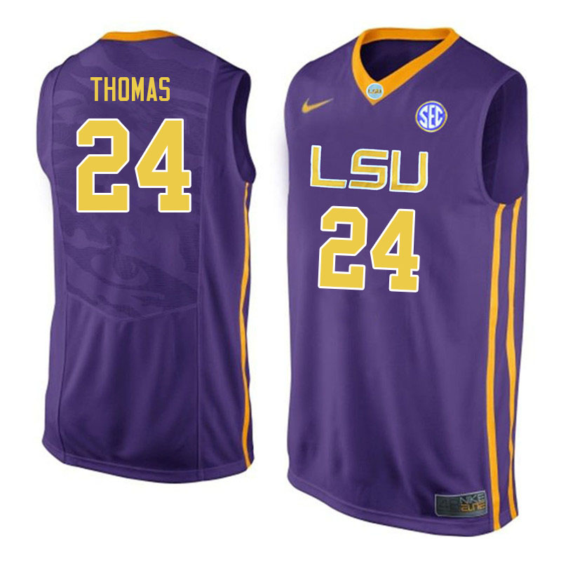 Men #24 Cameron Thomas LSU Tigers College Basketball Jerseys Sale-Purple